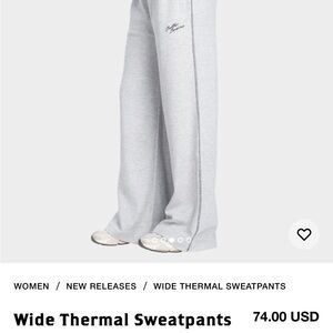 BETTER BODIES Gray Wide Leg Thermal Sweatpants